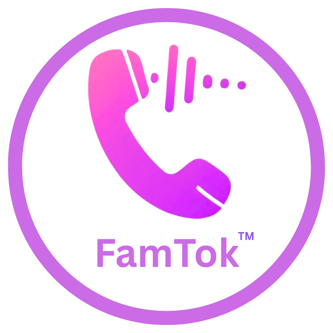 FamTok logo: purple call icon